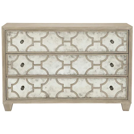 Transitional 3-Drawer Chest with Mirrored Fronts